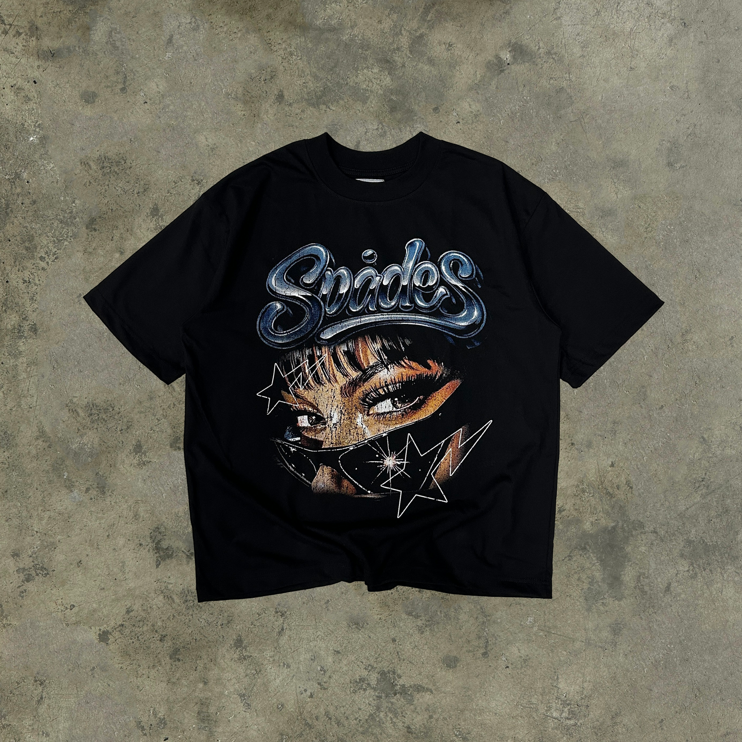 Starry Gaze Box Tee Black