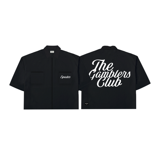 Gamblers Club Polo Boxy Crop Black French Terry