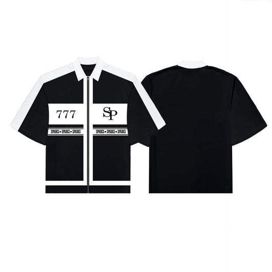 Spades High Velocity Full Zip Polo Black