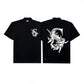 Angelic Descent Polo Boxy Crop Black French Terry
