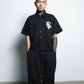 Angelic Descent Polo Boxy Crop Black French Terry