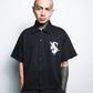 Angelic Descent Polo Boxy Crop Black French Terry