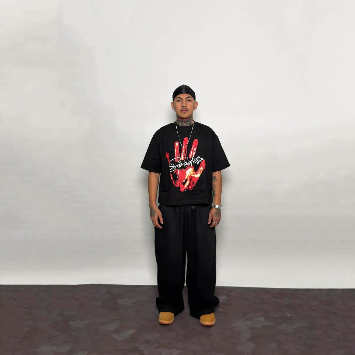 Spades Fiery Grip Boxy Crop Tee