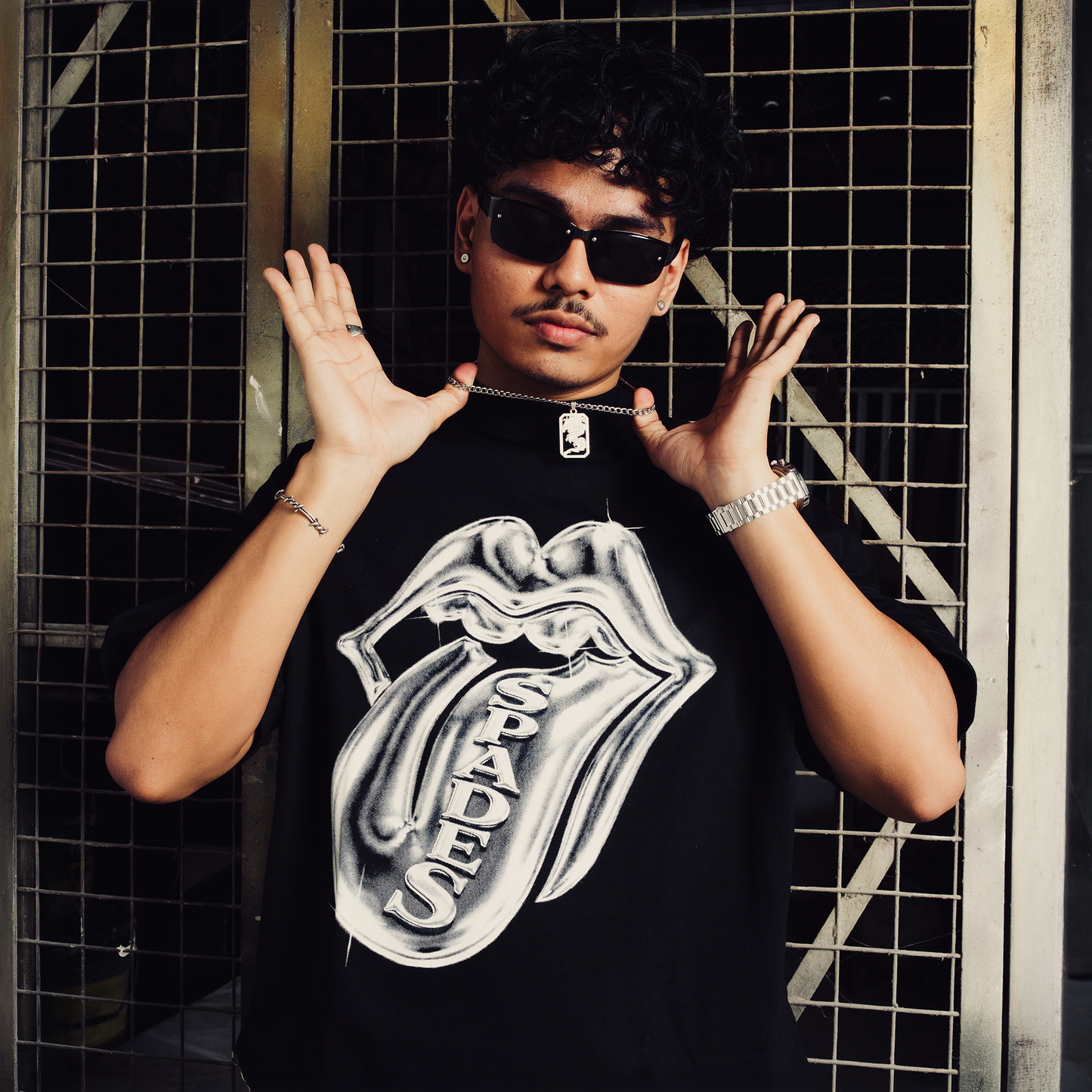 Spades Silver Tongue Boxy Crop Tee