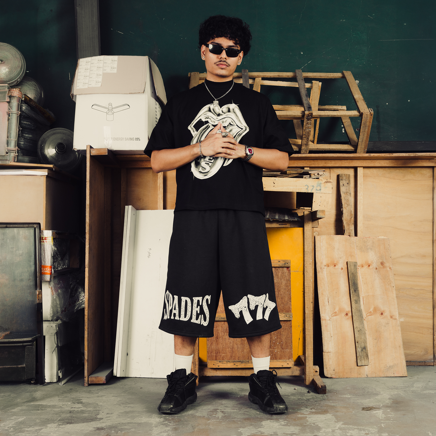 Spades Silver Tongue Boxy Crop Tee