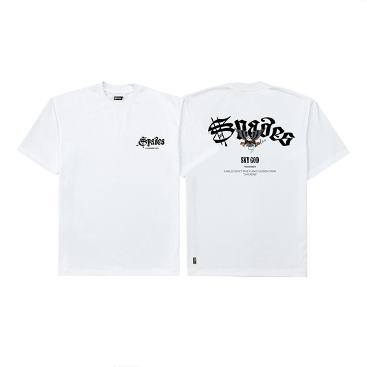 Spades Sky God Boxy Tee White