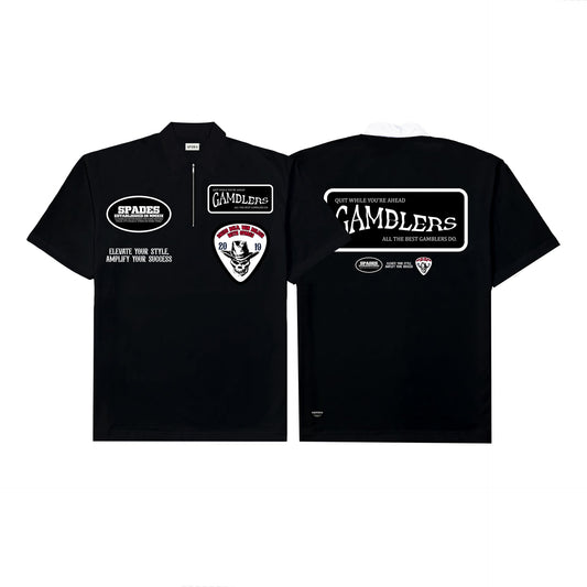 Spades Quarter Zip Polo All The Best Black