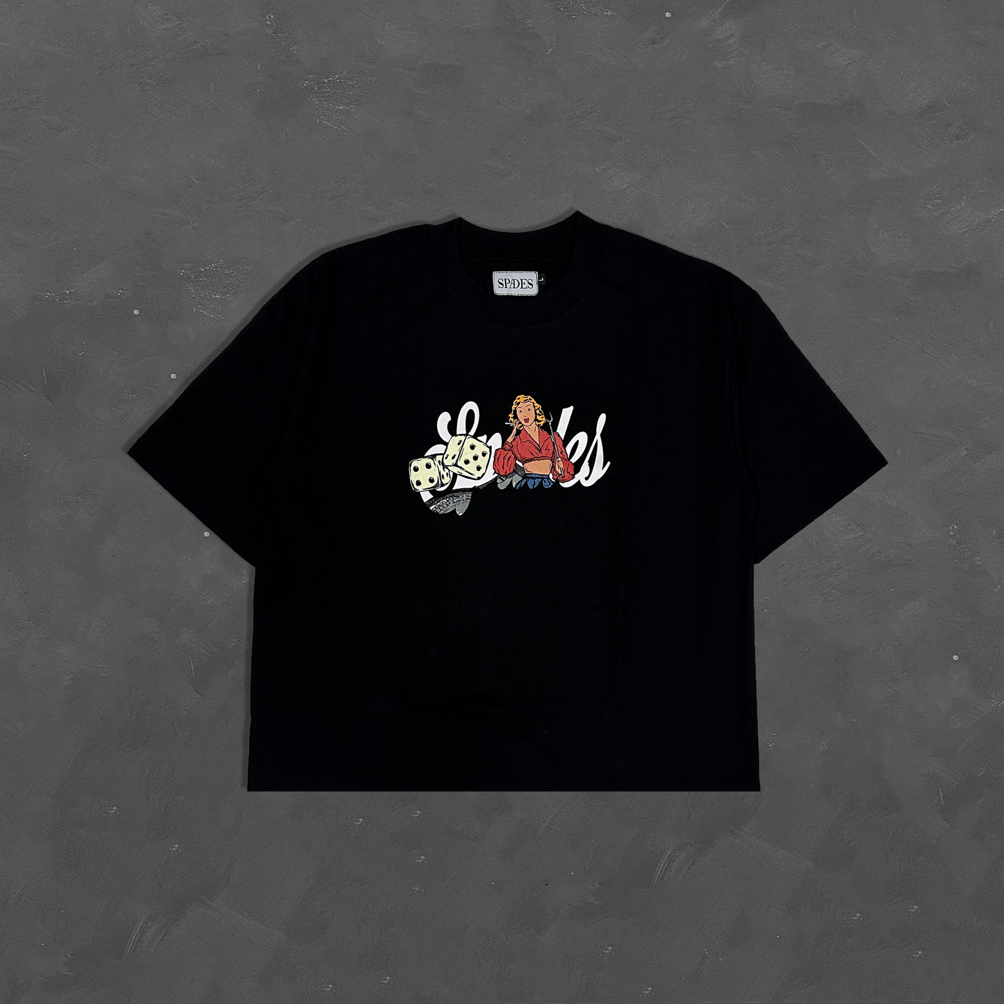 Spades Pin Up Fortune Boxy Crop Tee