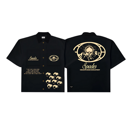 French Terry Full Button Polo SCDD Black